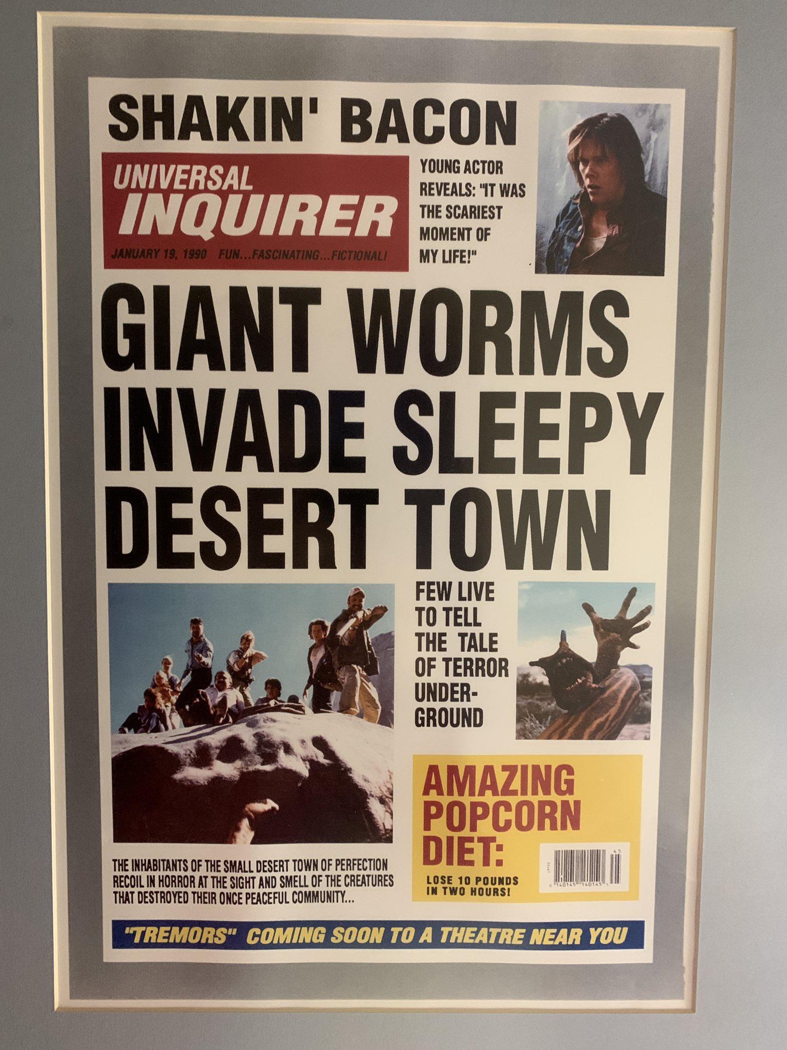 UNIVERSAL e INQUIRER 4 MY LIFE INVADE SLEEPY FEW LIVE TO TELL THE TALE J OF TERROR UNDER GROUND AMAZING POPCORN THE INHABITANTS OF THE SHALL DESERT TOWN OF PERFECTION DIET nmm mm I BECOLINHORROR AT THE SGHTAND SHELLOFTHE CRENTURES LosE 10 pounos THAT ESTROYED THEIR ONCE PEACEFUL COMMUNTY TREMORS COMING SOON TO A THEATRE NEAR YOU