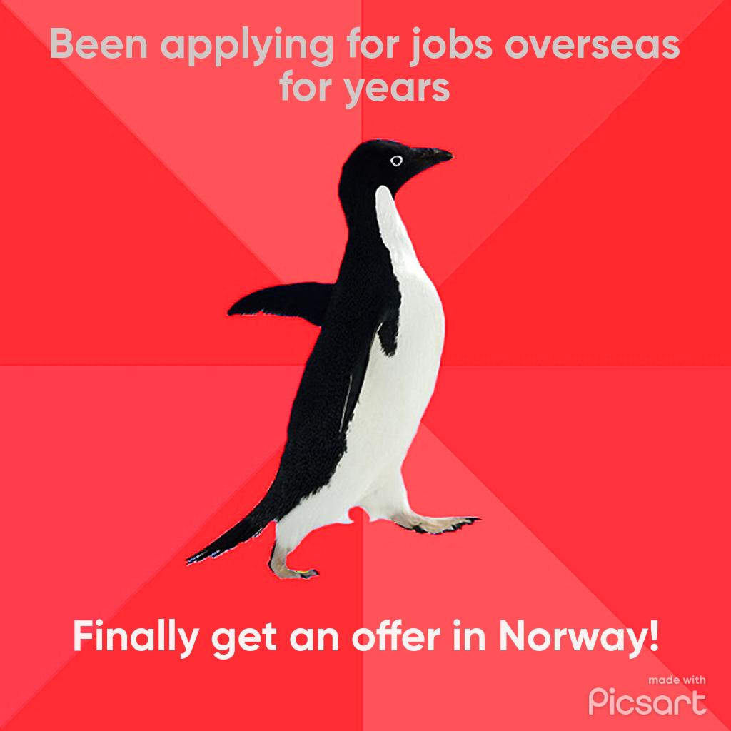 Been applying for jobs overseas LCTRCL 16 Finally get an offer in Norway Picsart