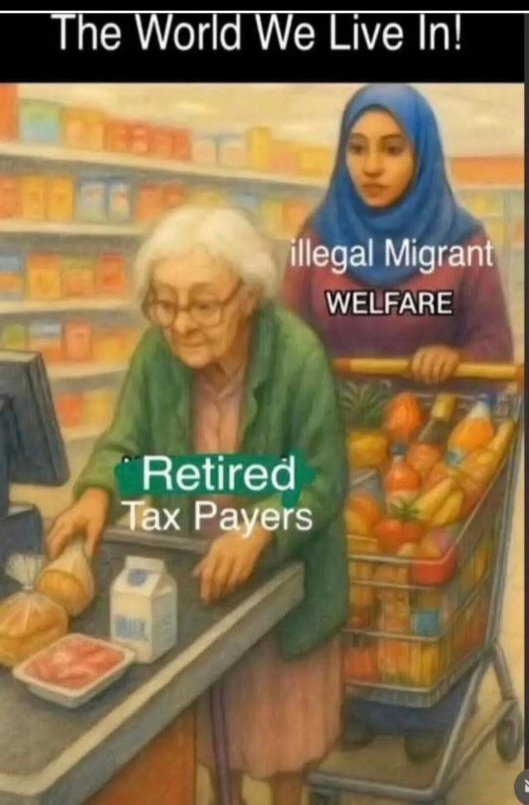The World We Live In! Retired Tax Payers illegal Migrant WELFARE