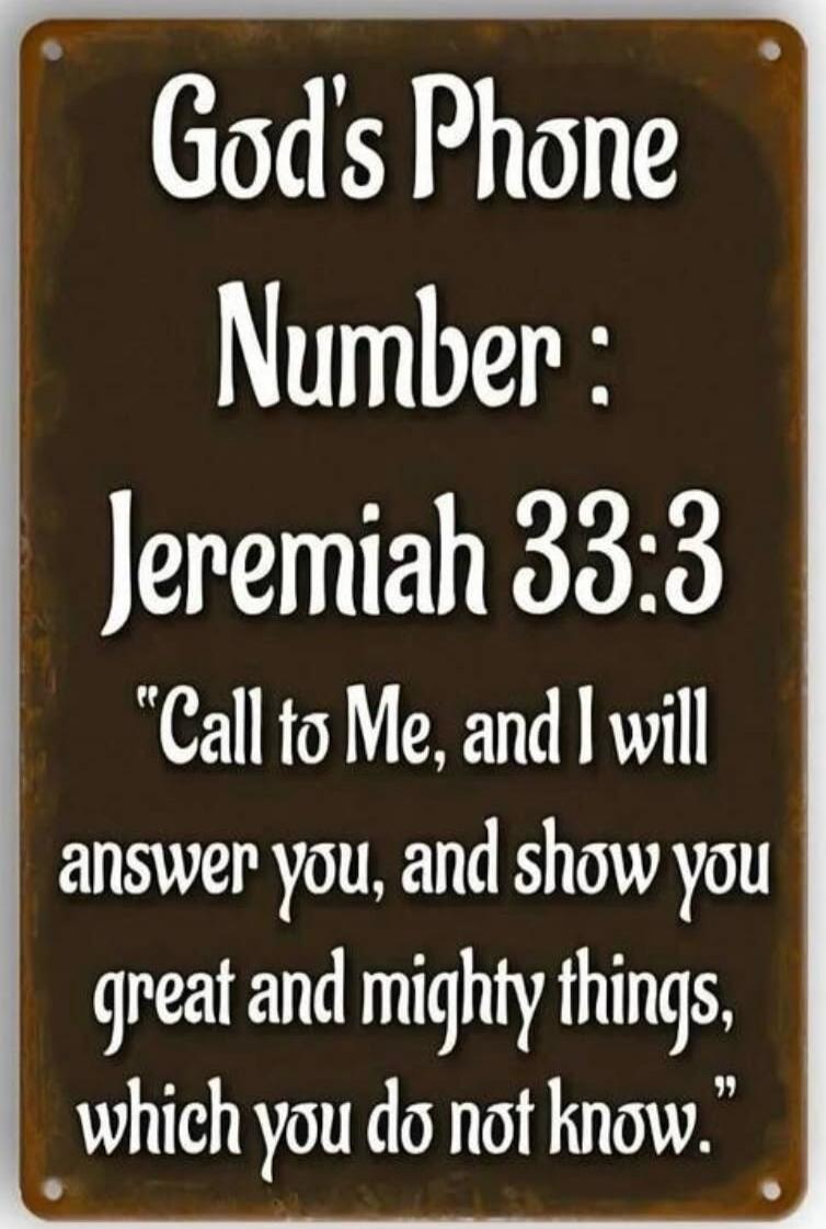 God's Phone Number: Jeremiah 33:3 