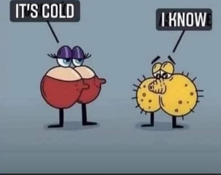 IT'S COLD
I KNOW