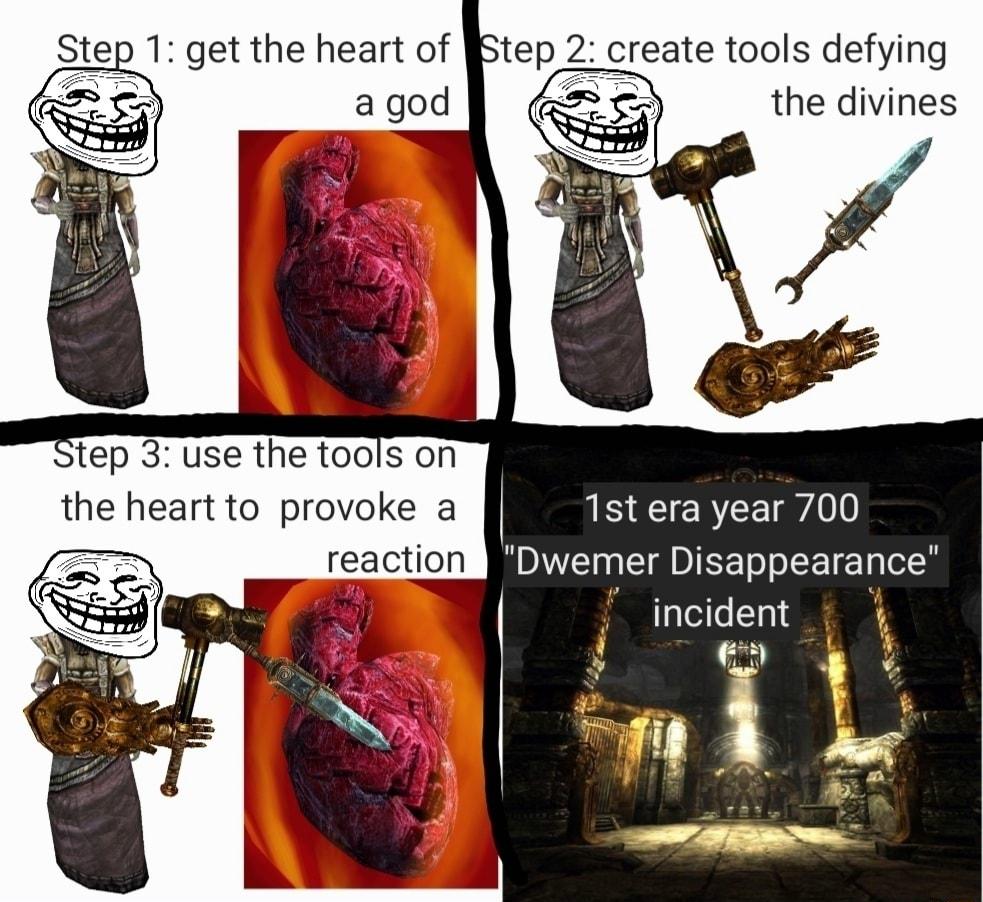 ep 1 get the heart of JStep 2 create tools defying tep 3 use the tools on the heart to provoke a 1st era year 700 reaction NIV LINEET IS mmdem iL