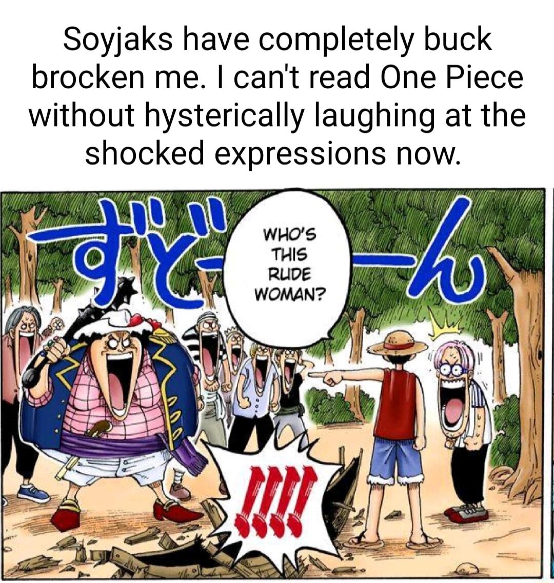 Soyjaks have completely buck brocken me cant read One Piece without hysterically laughing at the shocked expressions now