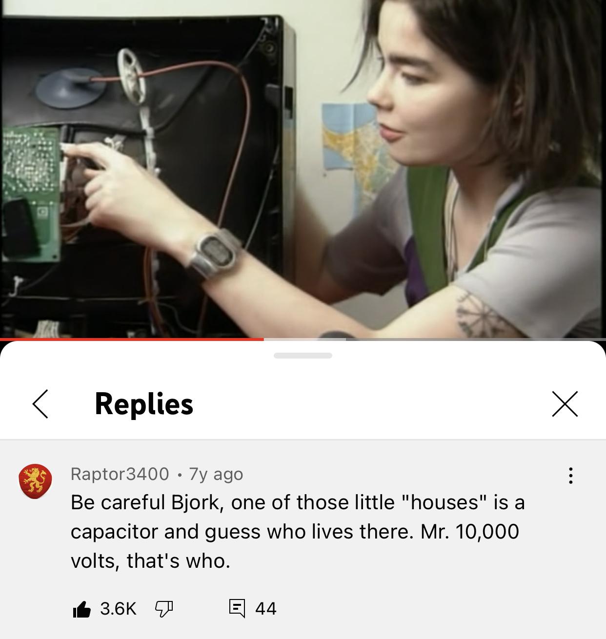 v Replies Be careful Bjork one of those little houses is a capacitor and guess who lives there Mr 10000 volts thats who e 36K G a4