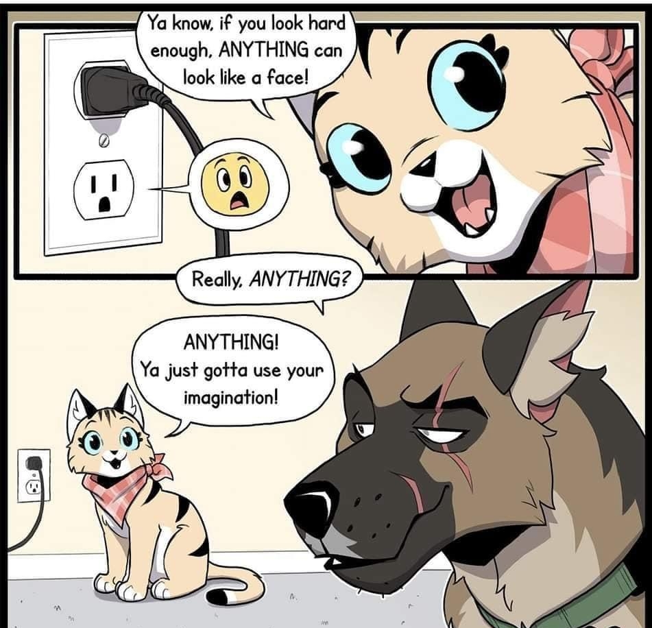 Yo knowif you look hard enough ANYTHING can look like a face Really ANYTHING ANYTHING Ya just gotta use your imagination