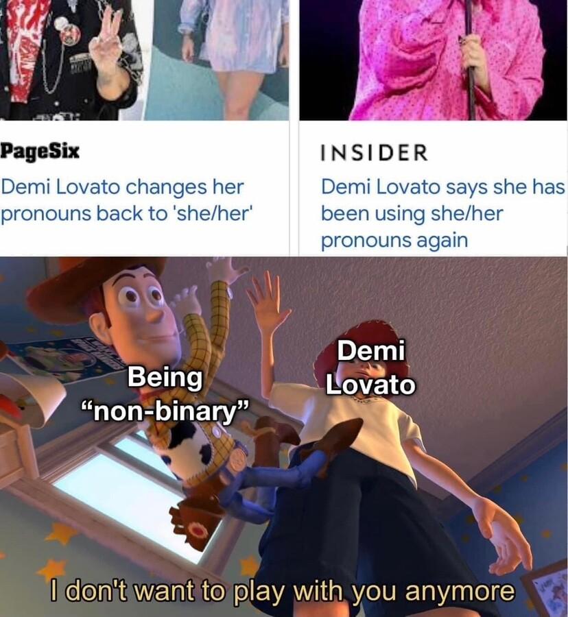 INSIDER Demi Lovato changes her Demi Lo pronouns back to sheher been using sheher pronouns again Demi Being S Y non binary 4 W A 4 Y elomisWeTnao ol VAW RY IV RT0 aa el