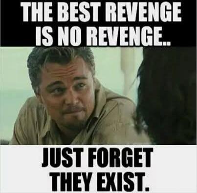 THE BEST REVENGE IS NO REVENGE... JUST FORGET THEY EXIST.