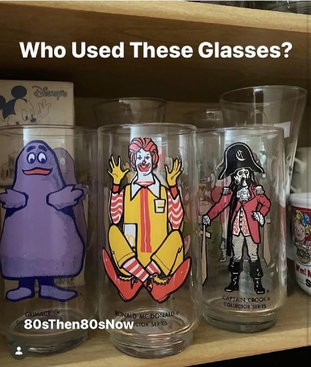 Who Used These Glasses? Grimace Ronald McDonald Captain Crook Collector Series 80sThen80sNow
