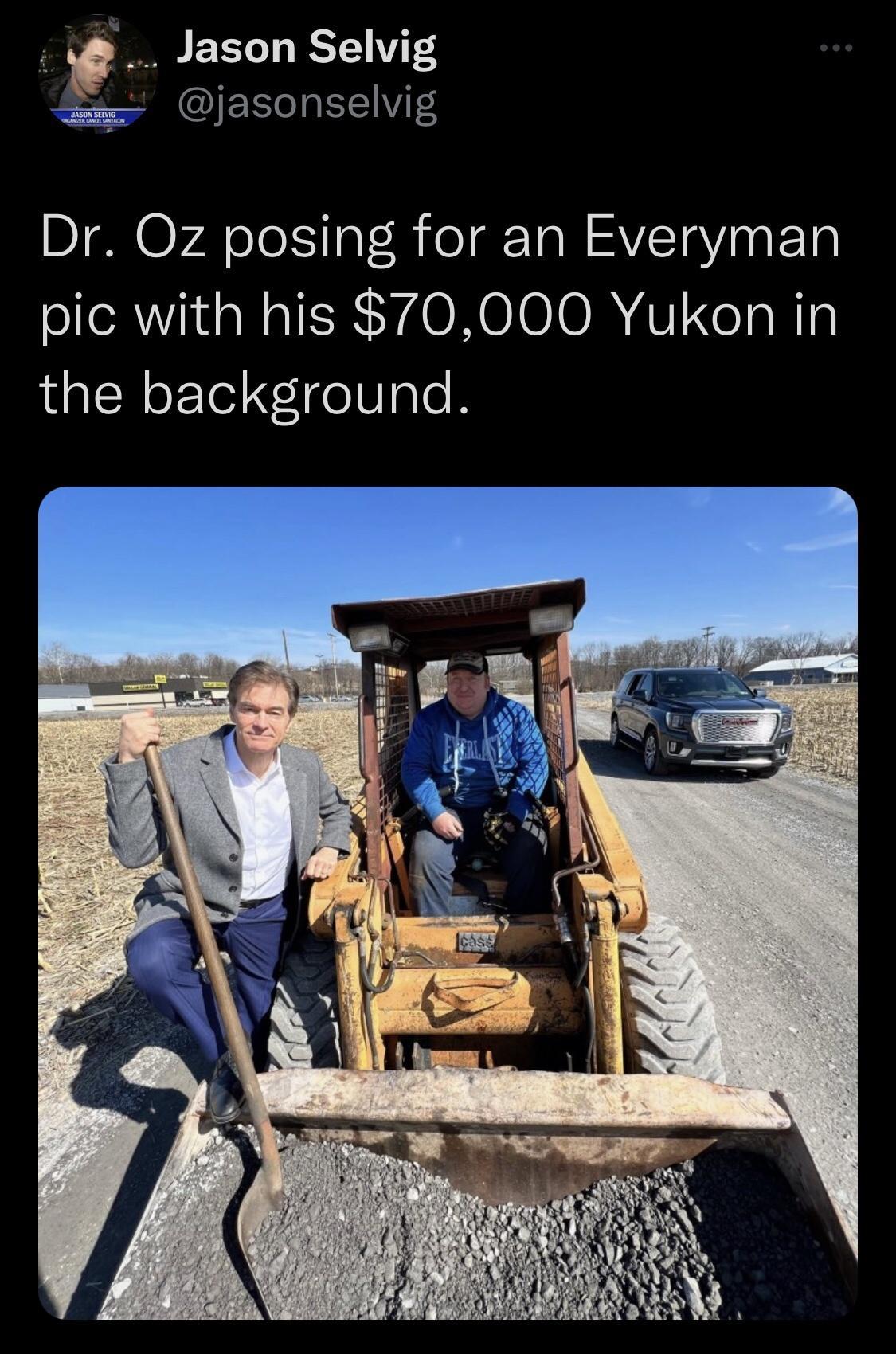 I Jason Selvig S jasonselvig Dr Oz posing for an Everyman pic with his 70000 Yukon in the background