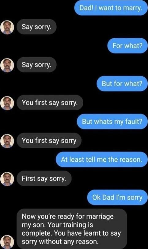 Now youre ready for marriage my son Your training is UL ECR G BV EETGIS GEE EGAGINETEEER LN