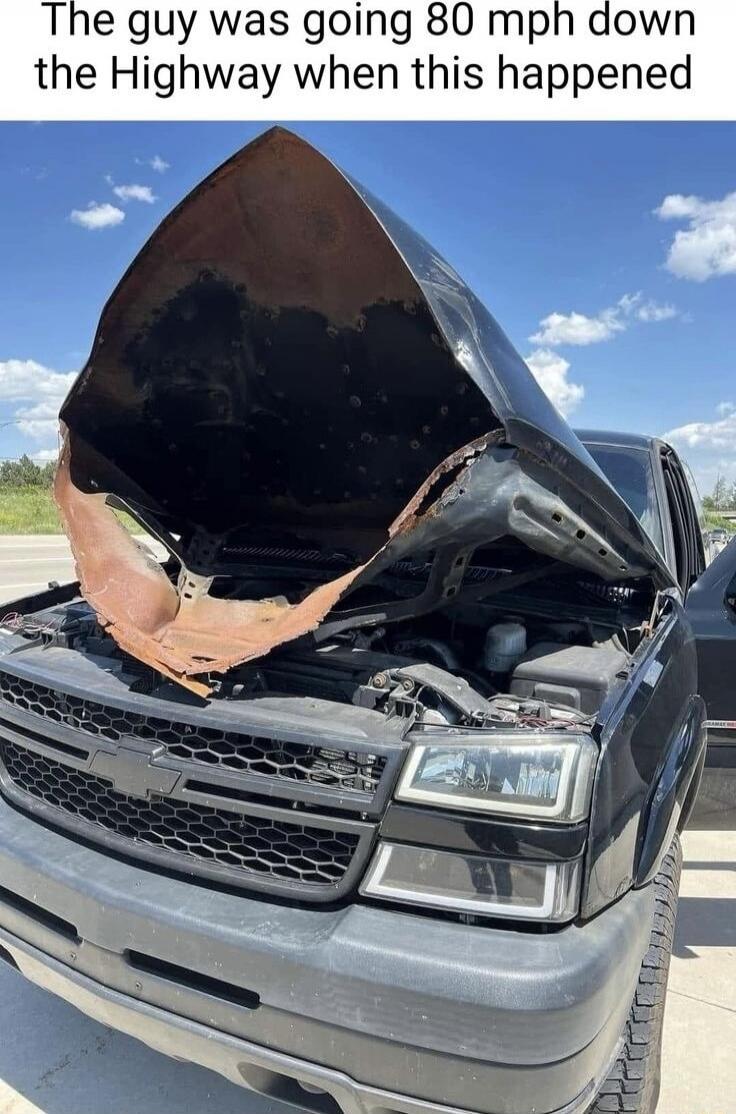 The guy was going 80 mph down the Highway when this happened