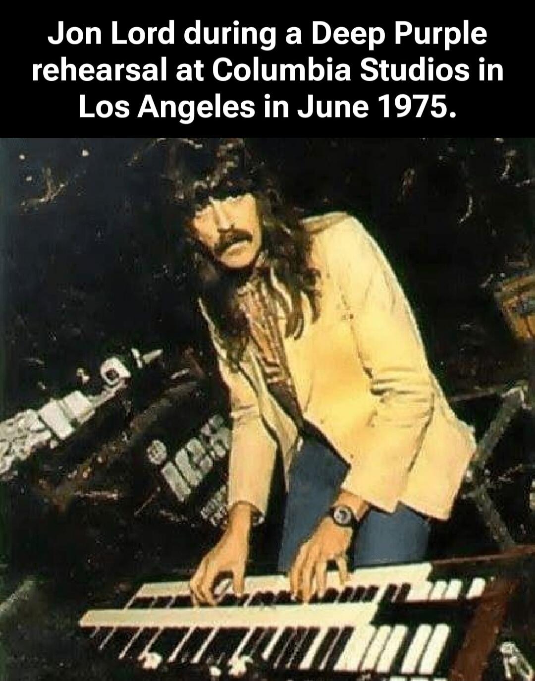 Jon Lord during a Deep Purple rehearsal at Columbia Studios in Los Angeles in June 1975.