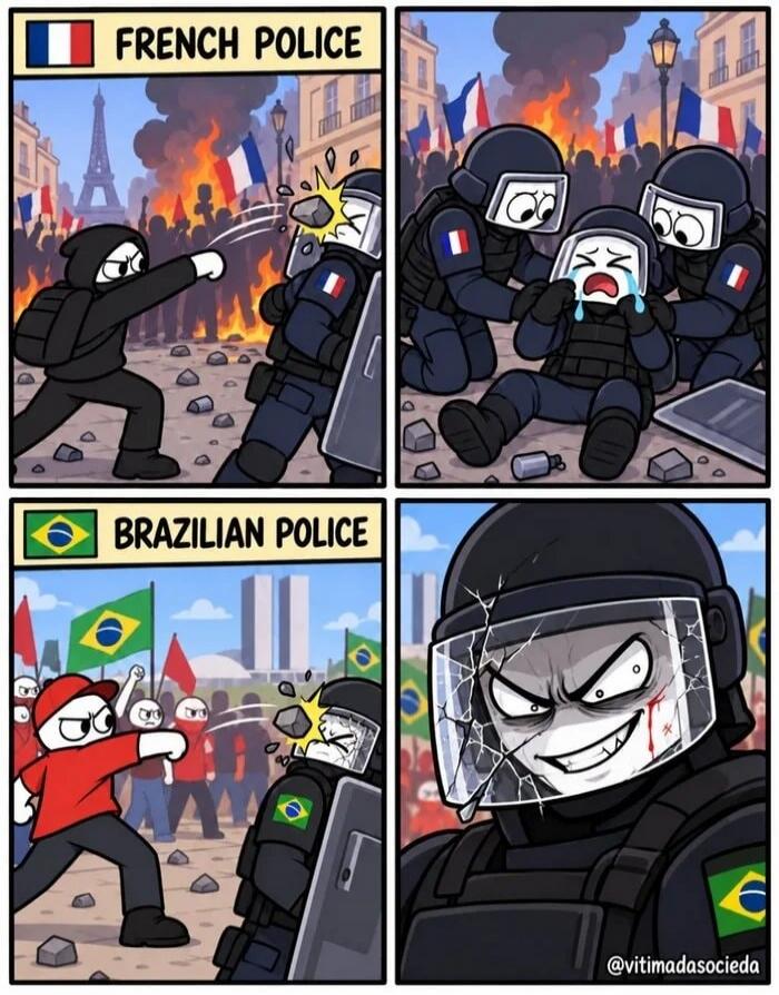 FRENCH POLICE BRAZILIAN POLICE @vitimadasocieda
