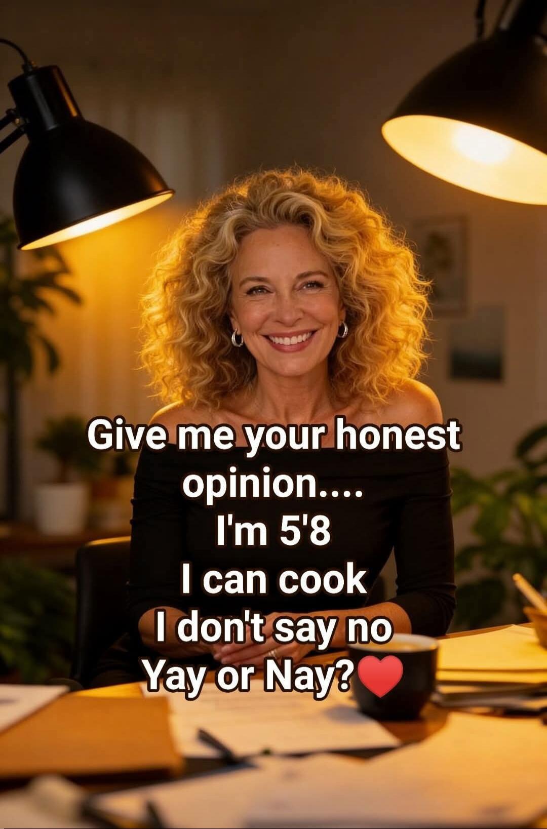 Give me your honest opinion.... I'm 5'8 I can cook I don't say no Yay or Nay?