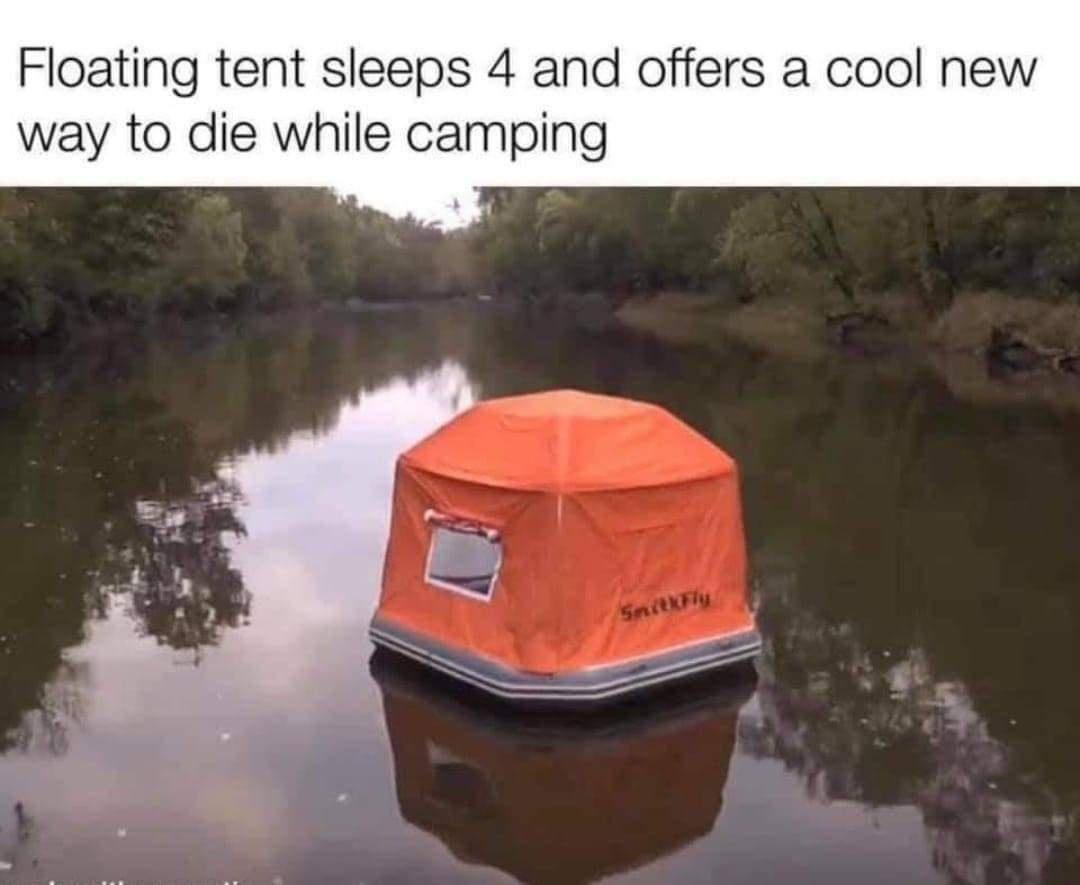 Floating tent sleeps 4 and offers a cool new way to die while camping