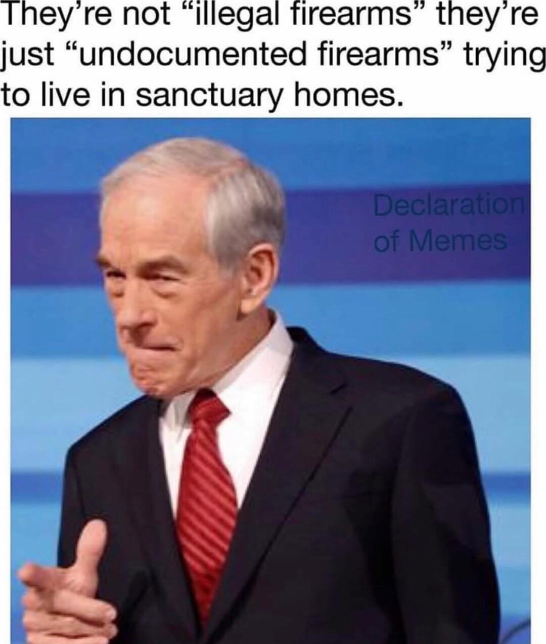 ey re not illegal firearms theyre just undocumented firearms trying to live in sanctuary homes