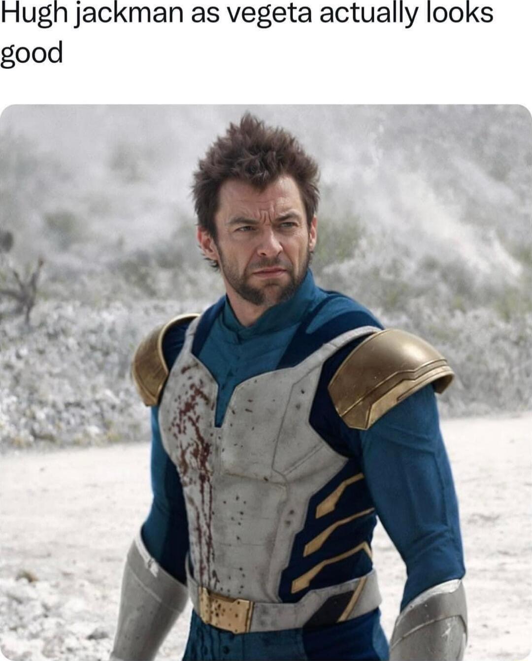 Hugh Jackman as vegeta actually looks good