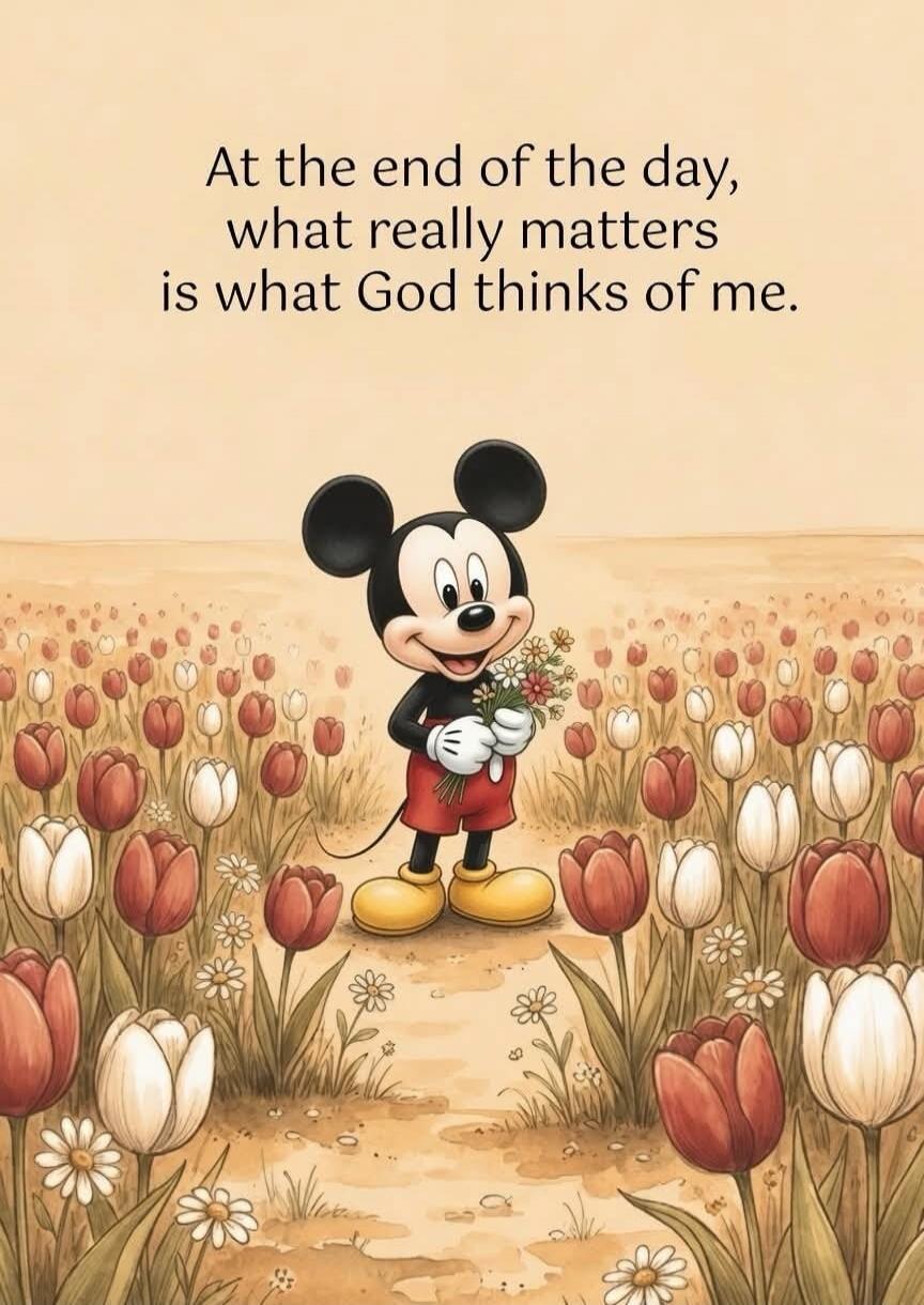 At the end of the day, what really matters is what God thinks of me.
