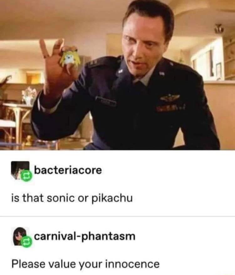 ubacteriacore is that sonic or pikachu carnival phantasm Please value your innocence