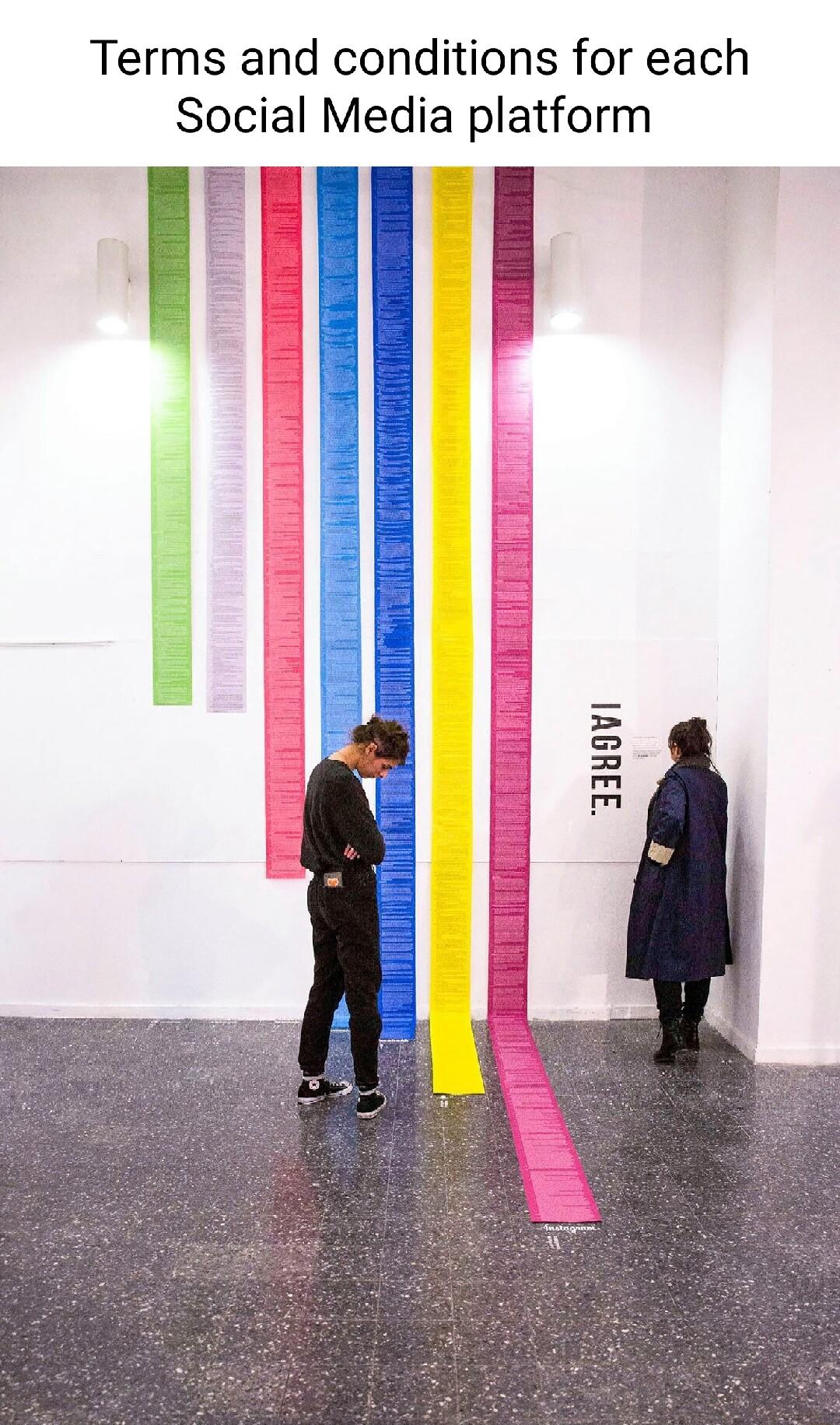 Terms and conditions for each Social Media platform