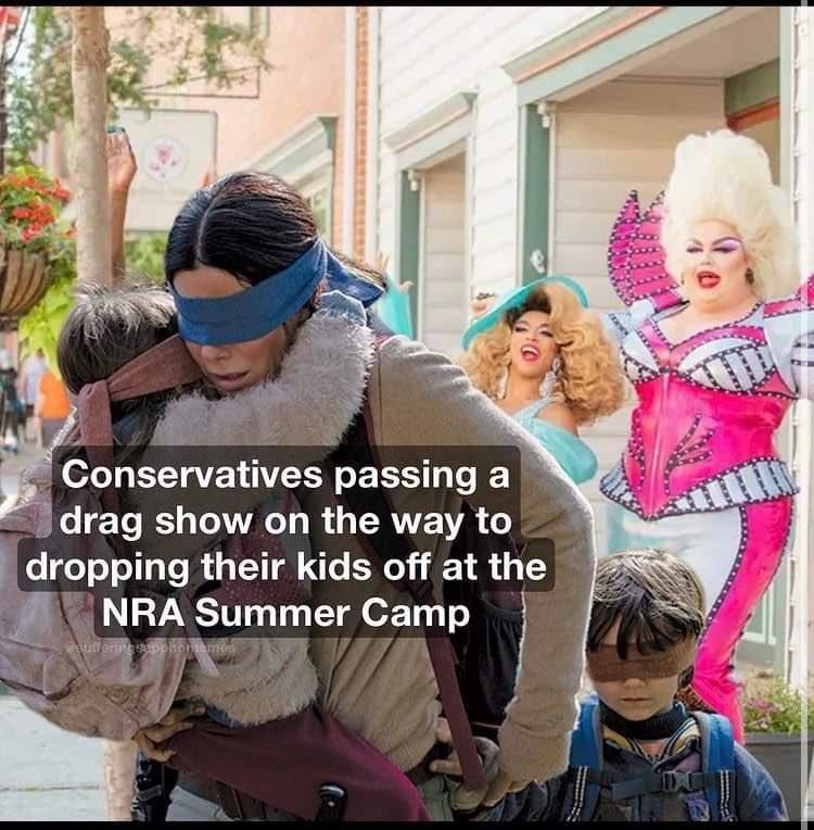 o 2To I o oA o I i o TERVYEE VAR o dropping their kids off at the NRA Summer Camp ot Wv he