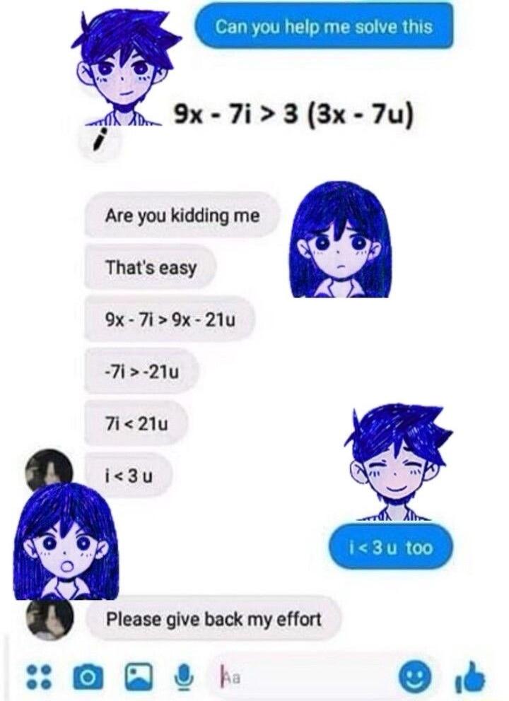 9x 7i3 3x 7u Are you kidding me Thats easy 9x 7i9x 21u 7i 21u T7i2lu i3u h Please give back my effort H3 o UM b