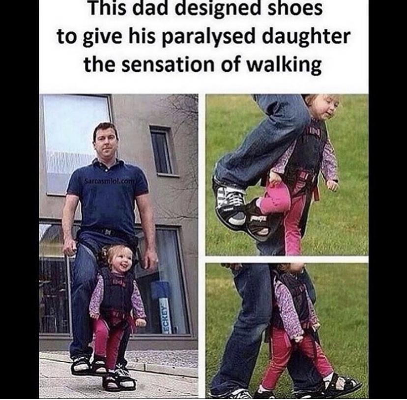 IS dad designed shoes to give his paralysed daughter the sensation of walking