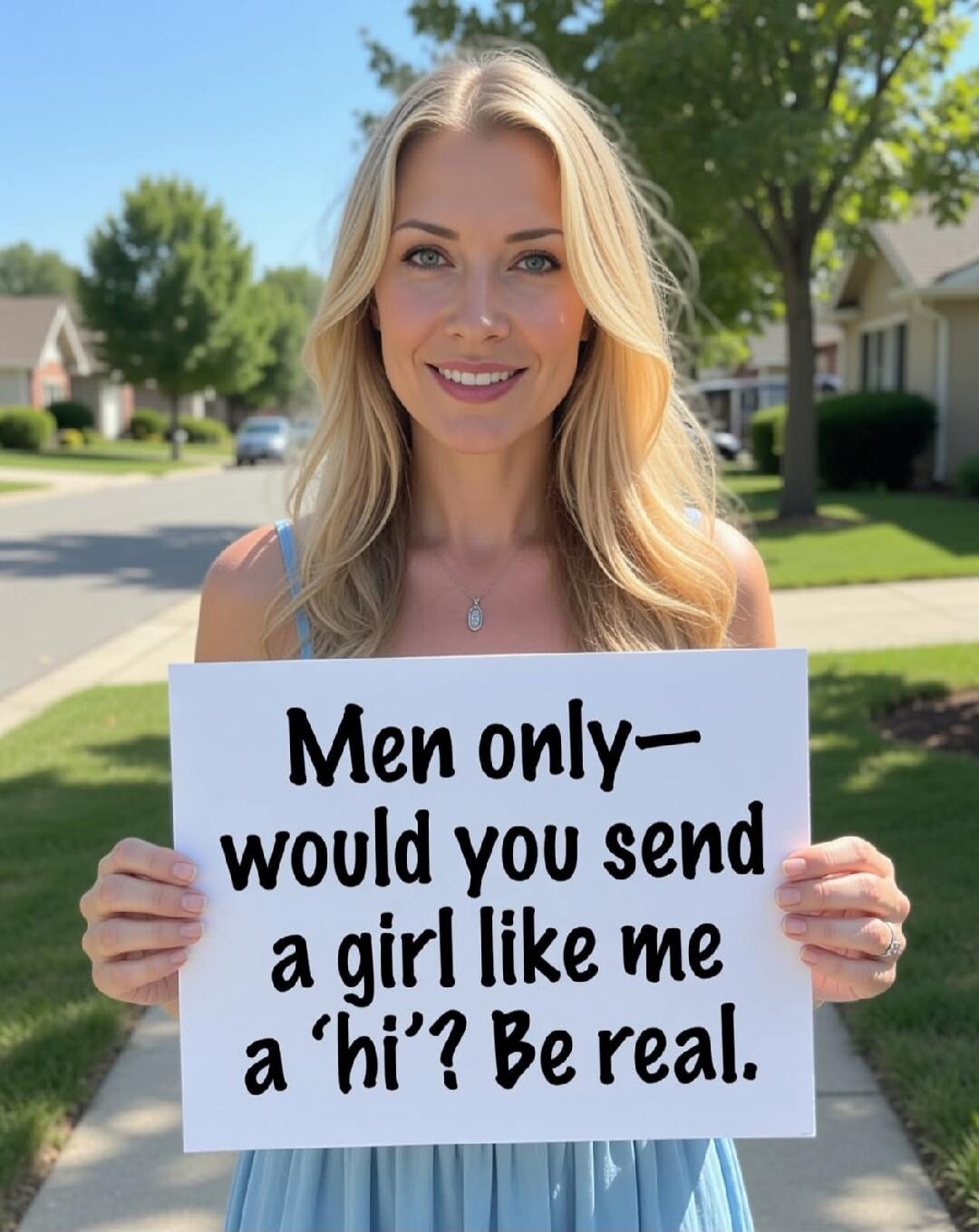 Men only— would you send a girl like me a 'hi'? Be real.
