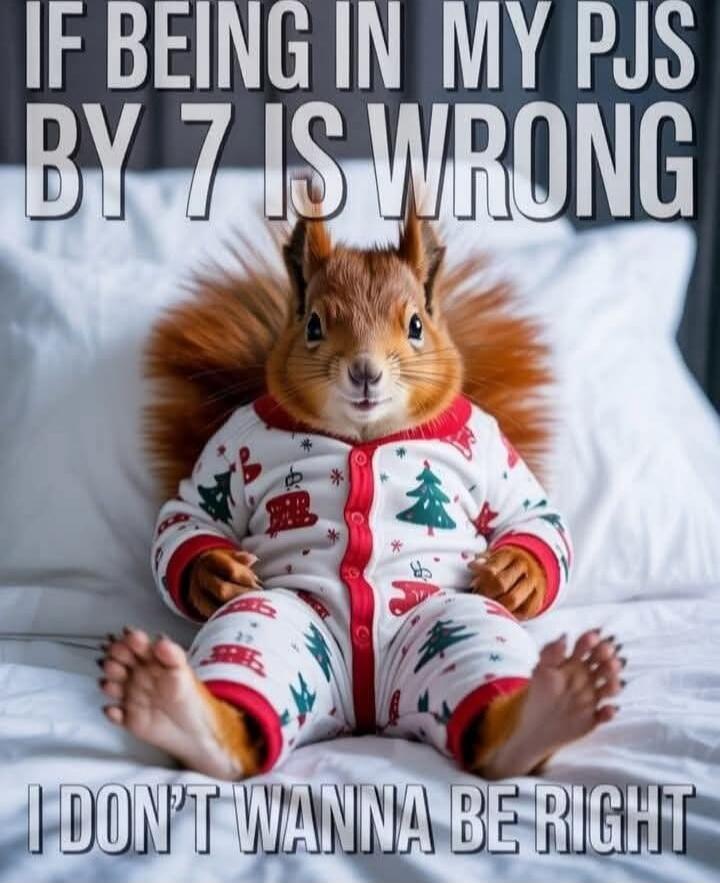 IF BEING IN MY PJS BY 7 IS WRONG I DON'T WANNA BE RIGHT