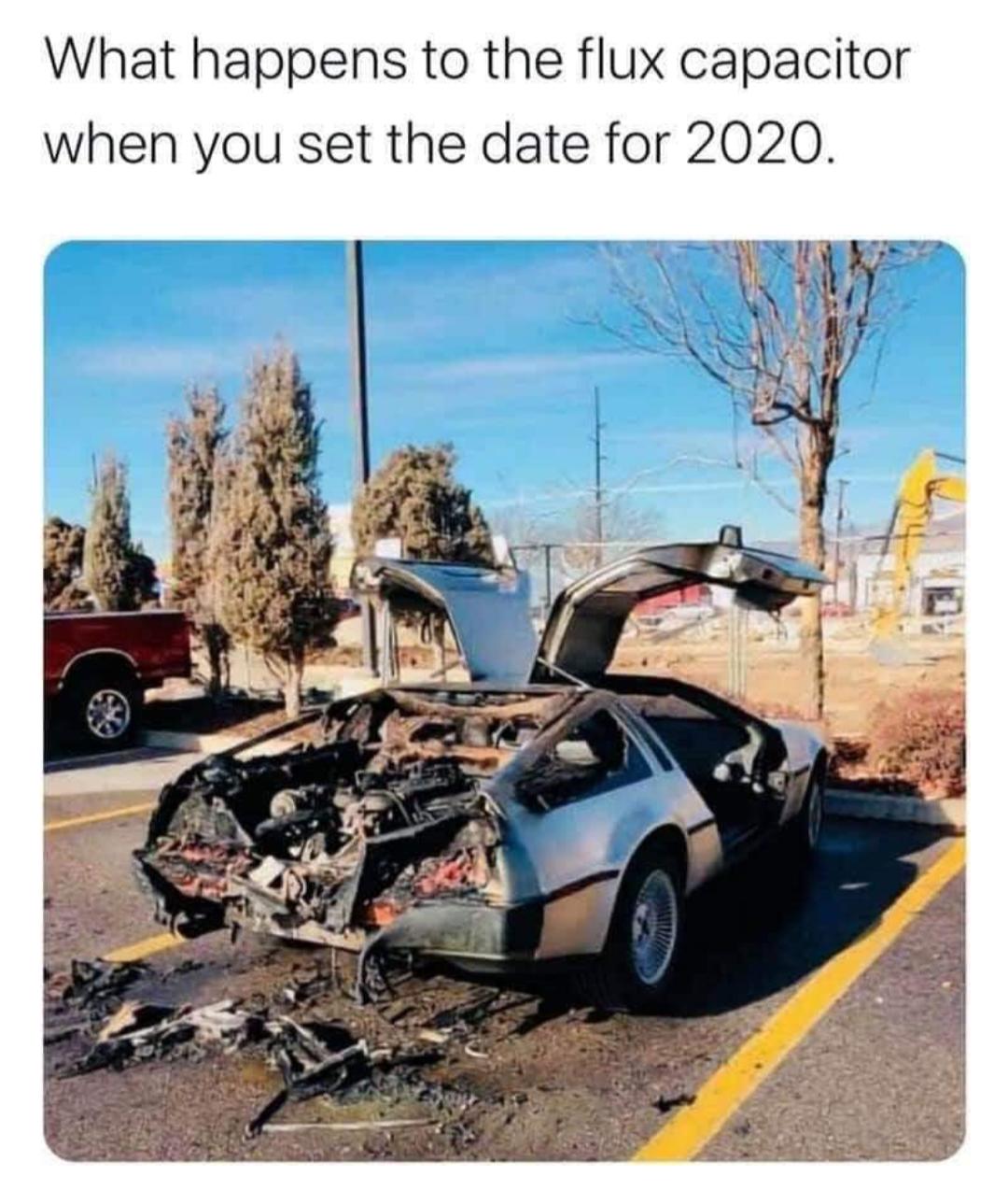 What happens to the flux capacitor when you set the date for 2020 v 11