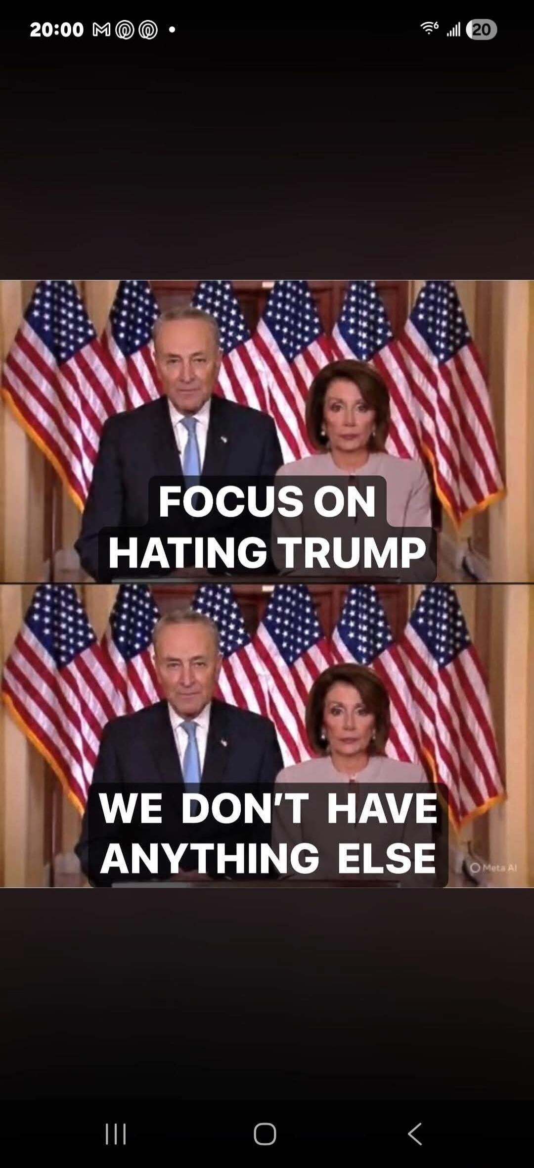 FOCUS ON HATING TRUMP WE DON'T HAVE ANYTHING ELSE