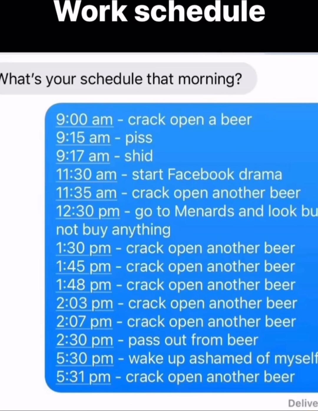 W Vhats your schedule that morning