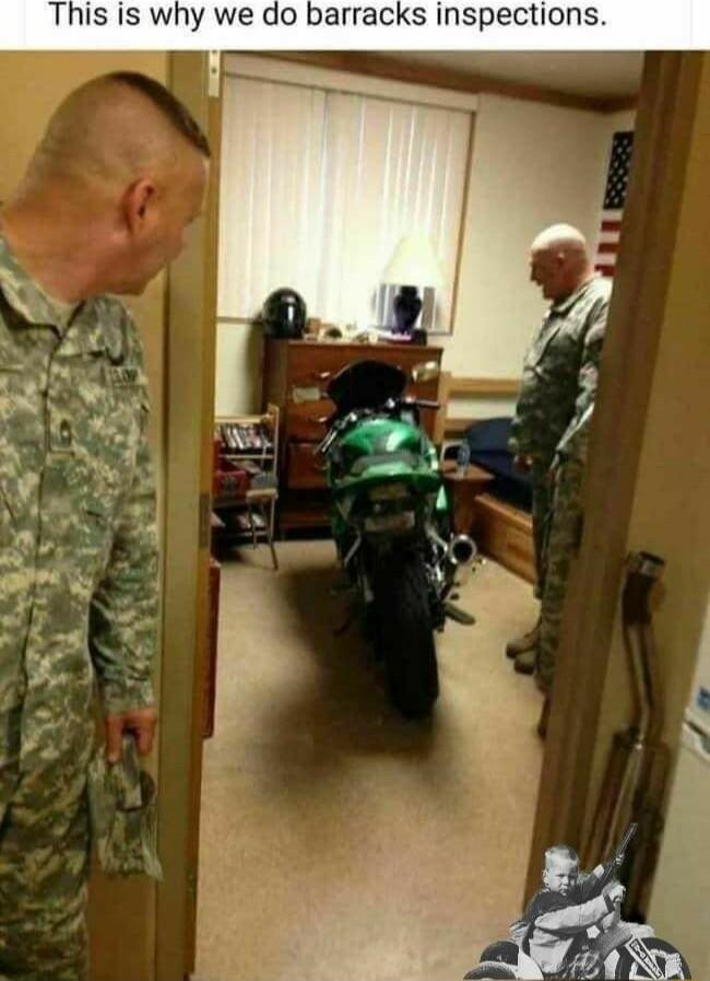 This is why we do barracks inspections