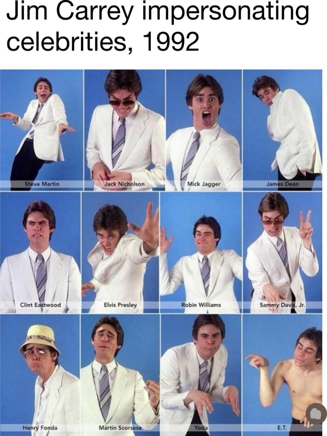 Jim Carrey impersonating celebrities 1992 g