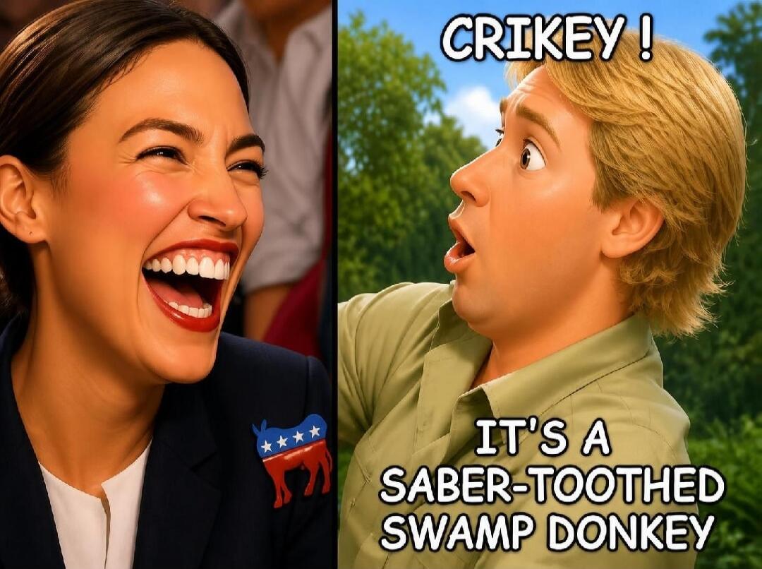 CRIKEY ! IT'S A SABER-TOOTHED SWAMP DONKEY