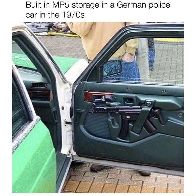 Built in MP5 storage in a German police car in the 1970s B o f s 2