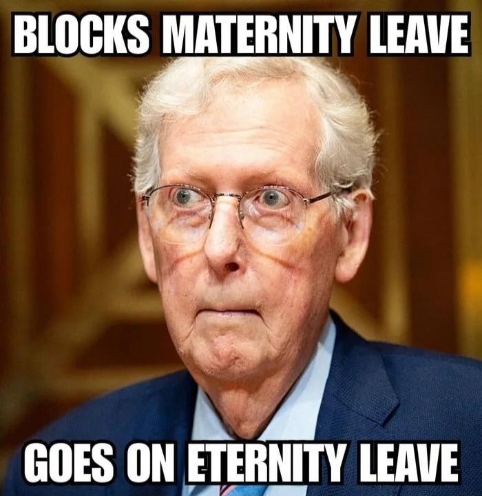 BLOCKS MATERNITY LEAVE GOES ON ETERNITY LEAVE