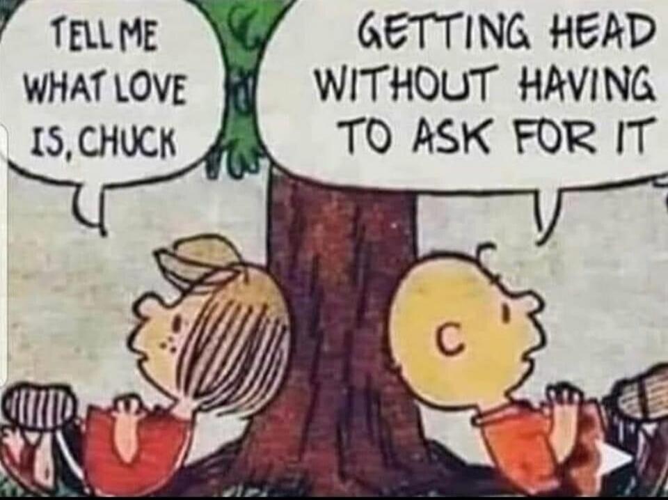 TELL ME WHAT LOVE IS, CHUCK GETTING HEAD WITHOUT HAVING TO ASK FOR IT