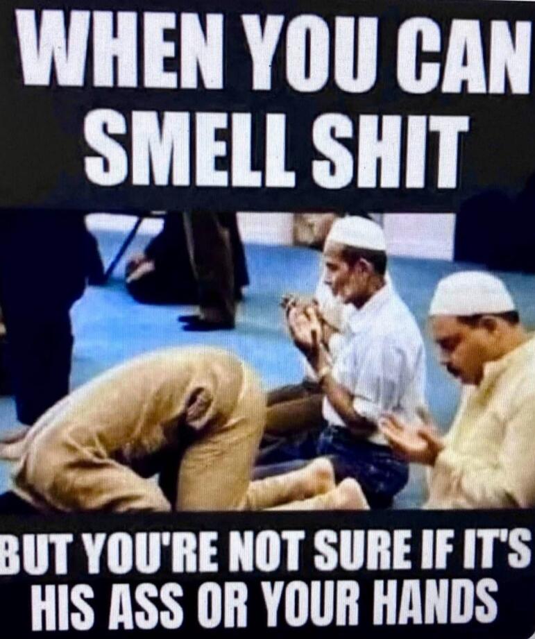 WHEN YOU CAN SMELL SHIT BUT YOU'RE NOT SURE IF IT'S HIS ASS OR YOUR HANDS