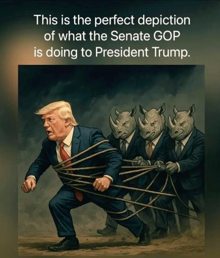 This is the perfect depiction of what the Senate GOP is doing to President Trump.