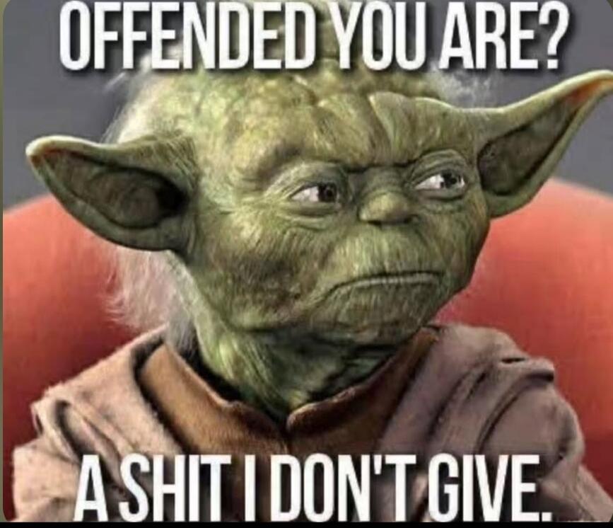 OFFENDED YOU ARE? A SHIT I DON'T GIVE.