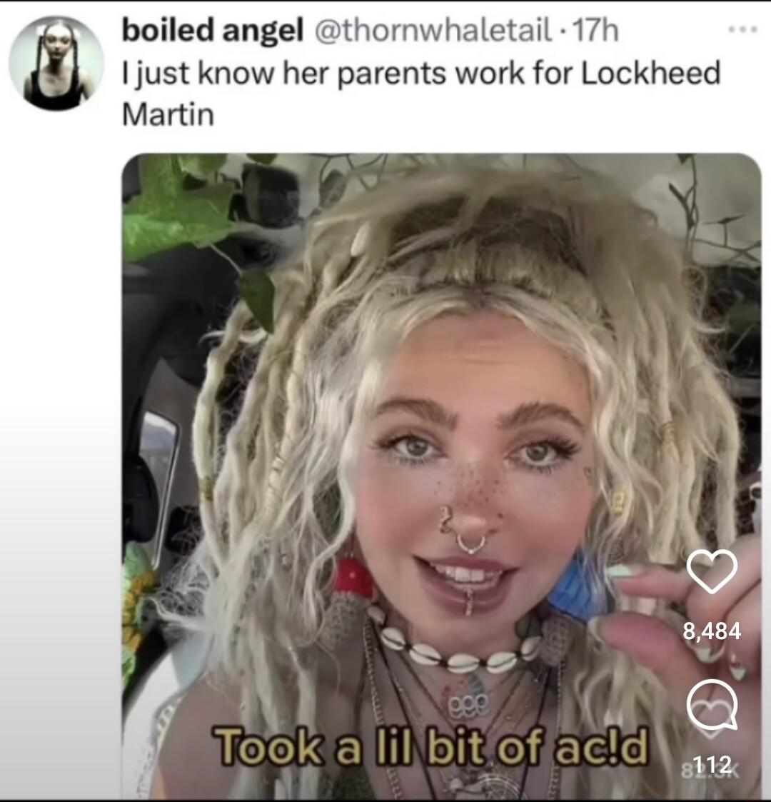 boiled angel thornwhaletail 17h just know her parents work for Lockheed Martin