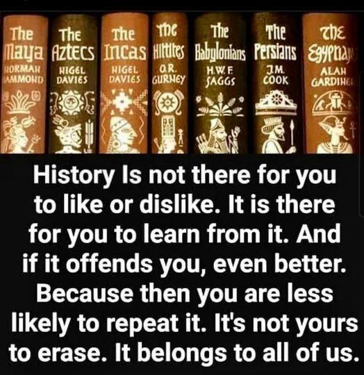 The the The M T e Maya Aztecs IMEAS fittites Bbglonians mnns y I0RMAR jiGeL HIGEL OR HWFE ALAK AMMOND DAVIES DAVIES GURNEY fAGGS Loox GARDIH S 18 B ceRlias History Is not there for you to like or dislike It is there for you to learn from it And L O ERTLITATEL T T LR TEER G L RGITE L R B likely to repeat it Its not yours to erase It belongs to all of us