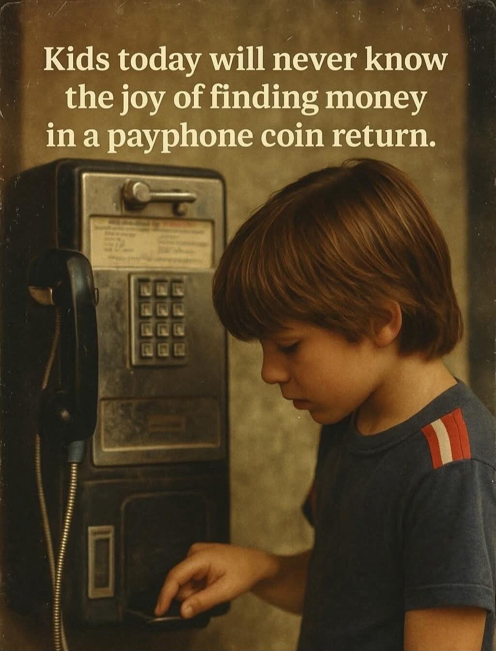 Kids today will never know the joy of finding money in a payphone coin return.