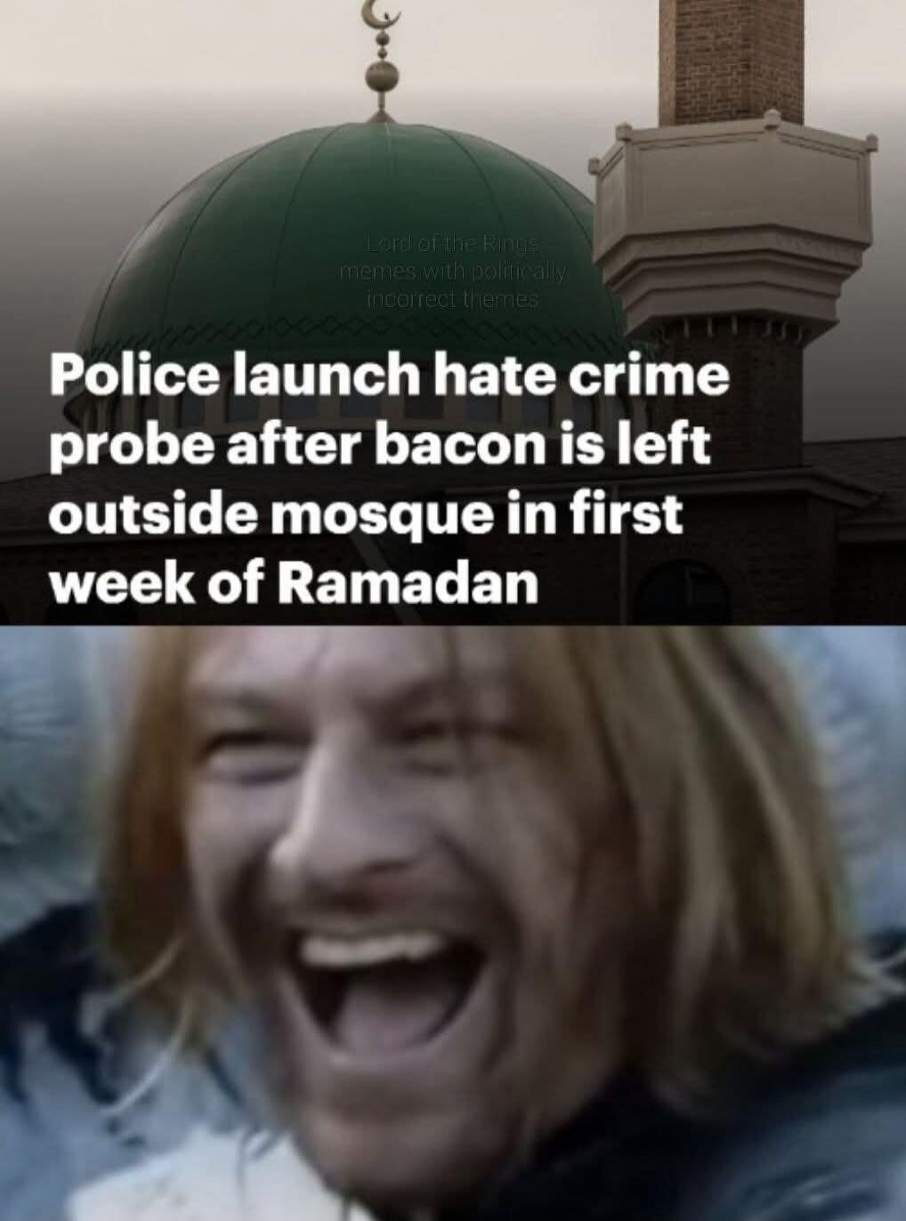 Police launch hate crime probe after bacon is left outside mosque in first week of Ramadan