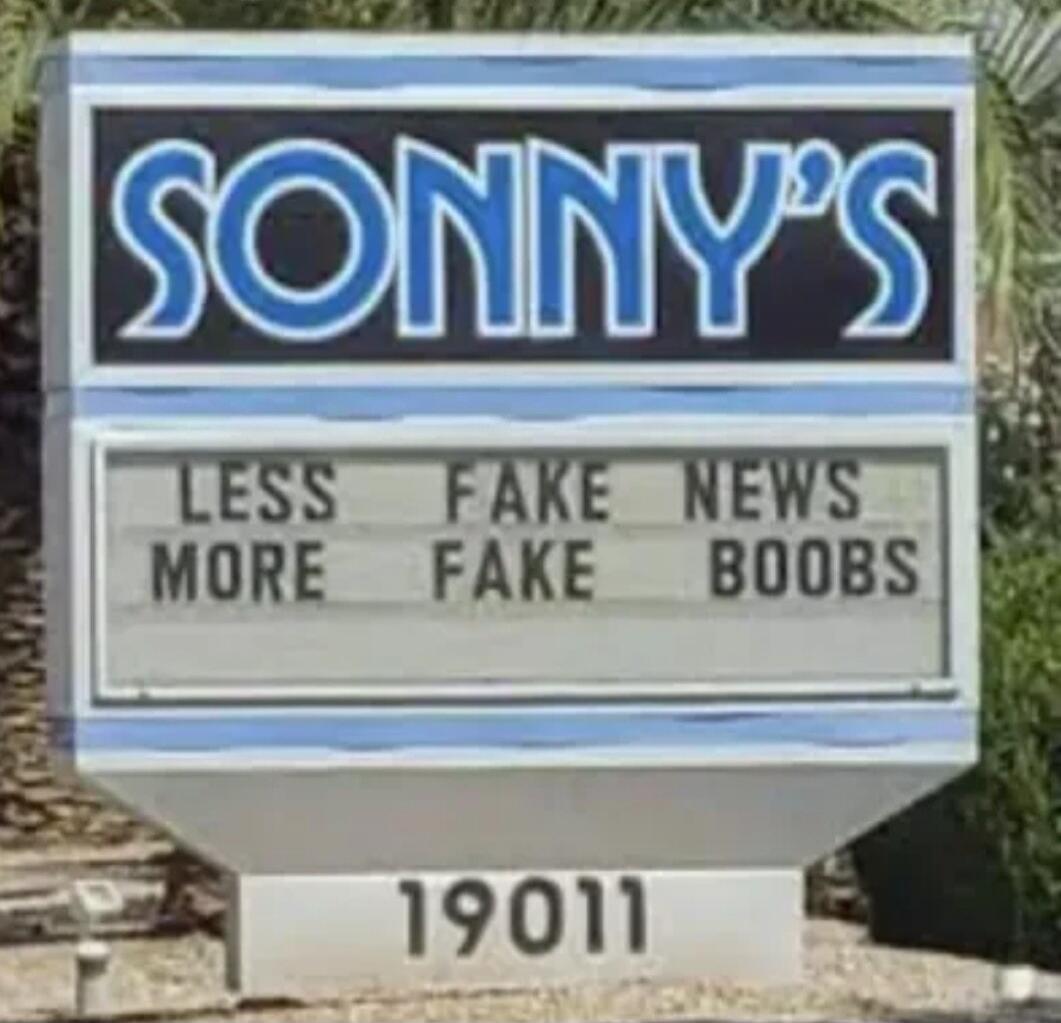 SONNY'S LESS FAKE NEWS MORE FAKE BOOBS 19011