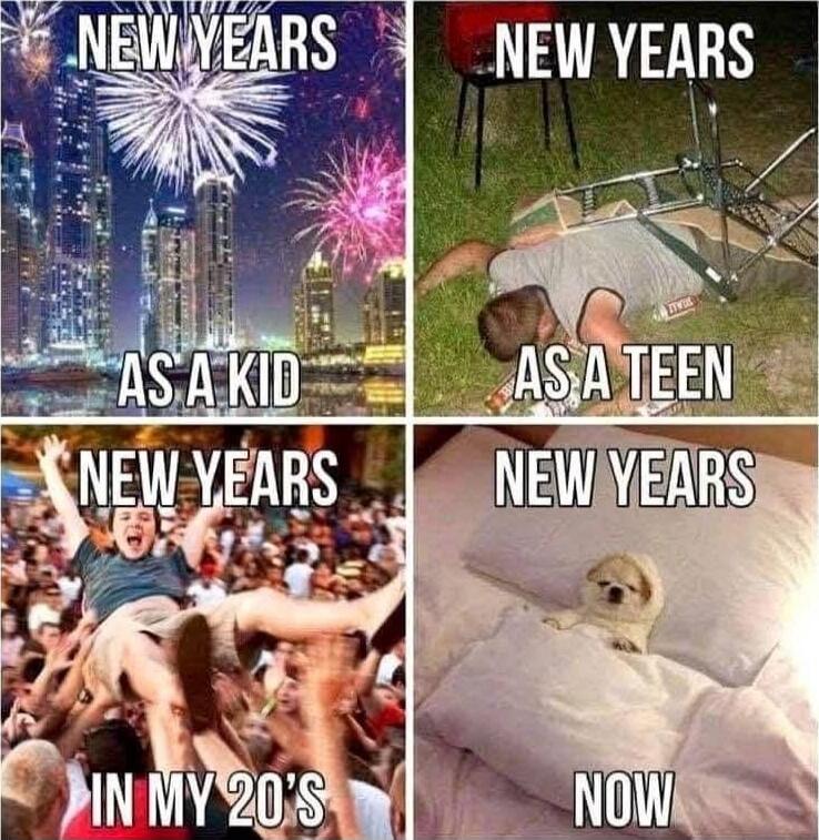 NEW YEARS AS A KID
NEW YEARS AS A TEEN
NEW YEARS IN MY 20'S
NEW YEARS NOW