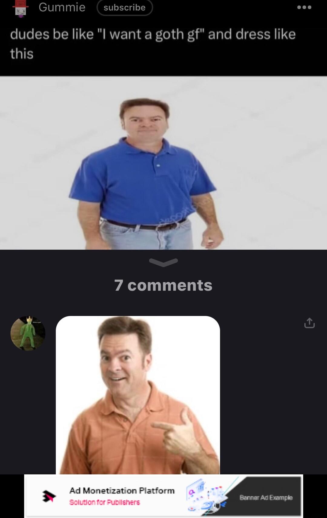 m Gummi subscrib dudes be like l want a goth gf and dress like this