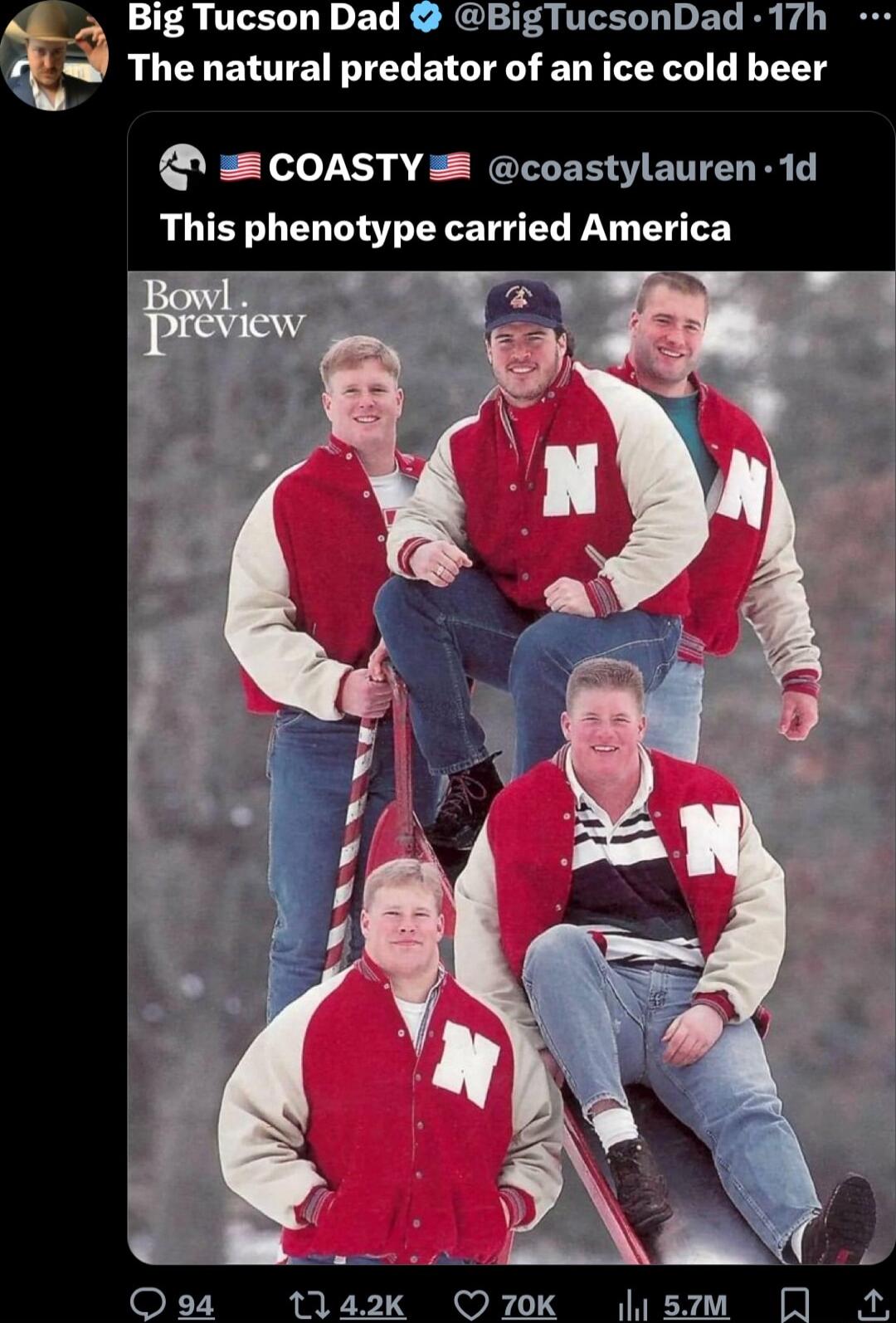 Big Tucson Dad BigTucsonDad 17h The natural predator of an ice cold beer ECOASTY coastylauren 1d This phenotype carried America