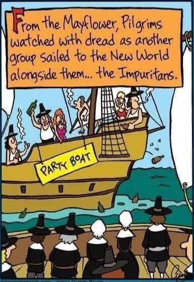 From the Mayflower, Pilgrims watched with dread as another group sailed to the New World alongside them... the Impuritans.
